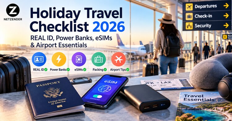 Holiday Travel Checklist 2026: REAL ID, Power Banks, eSIMs & Airport Essentials