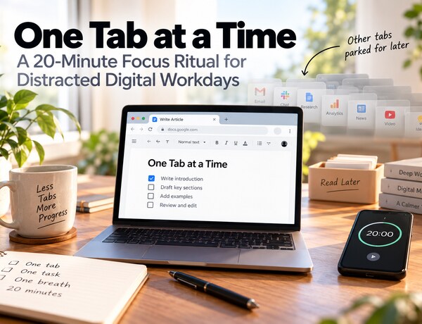 One Tab at a Time: A 20-Minute Focus Ritual for Distracted Digital Workdays