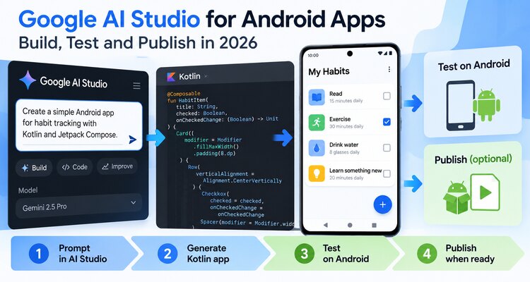Google AI Studio for Android Apps: Build, Test and Publish in 2026